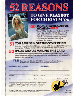 Playboy gift insert